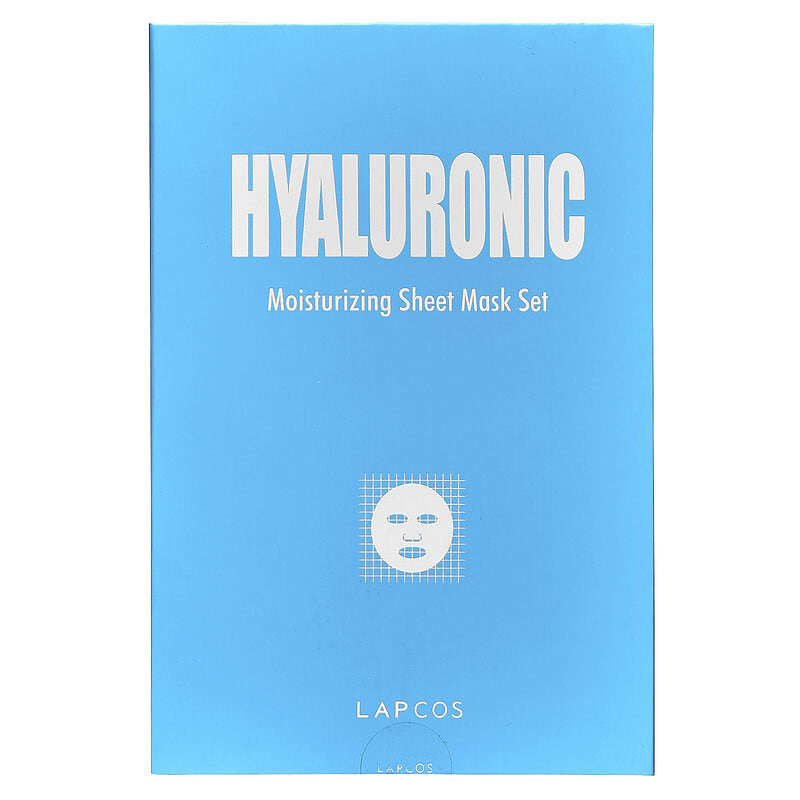 Lapcos, Hyaluronic Moisturizing Beauty Sheet Mask Set, 5 Sheets, 0.84 fl oz (25 ml) Each