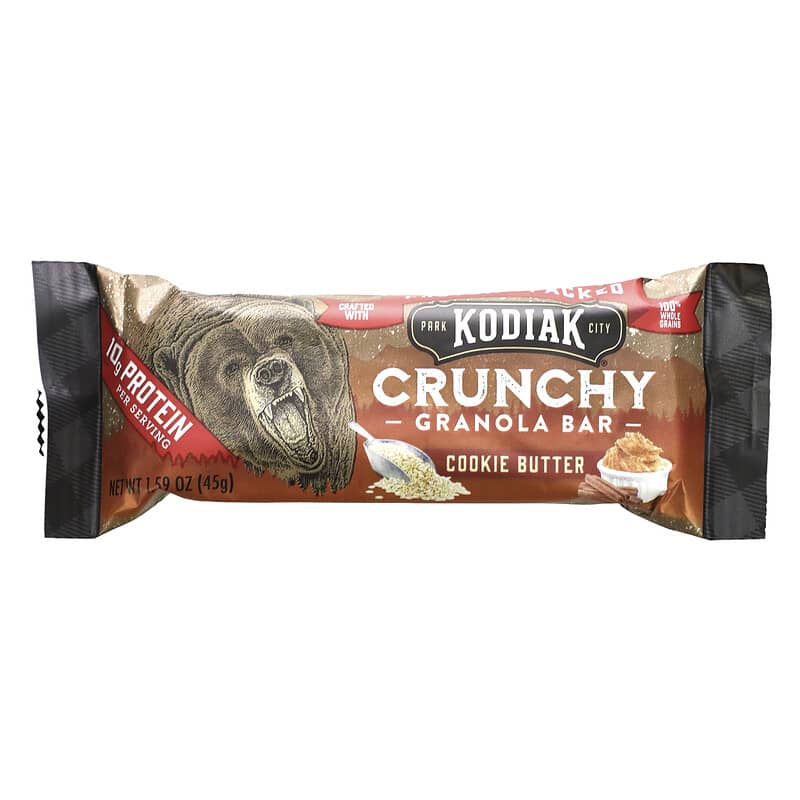 Kodiak Cakes, Crunchy Granola Bars, Cookie Butter, 6 Packs, 1.59 oz (45 g) Each