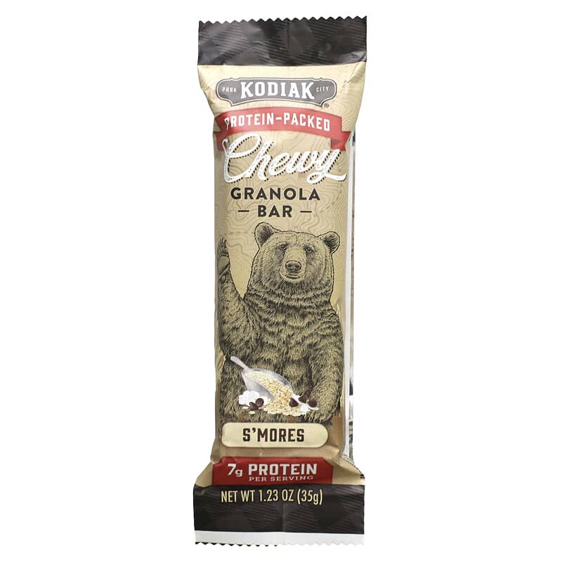 Kodiak Cakes, Chewy Granola Bars, S'mores, 5 Bars, 1.23 oz (35 g) Each