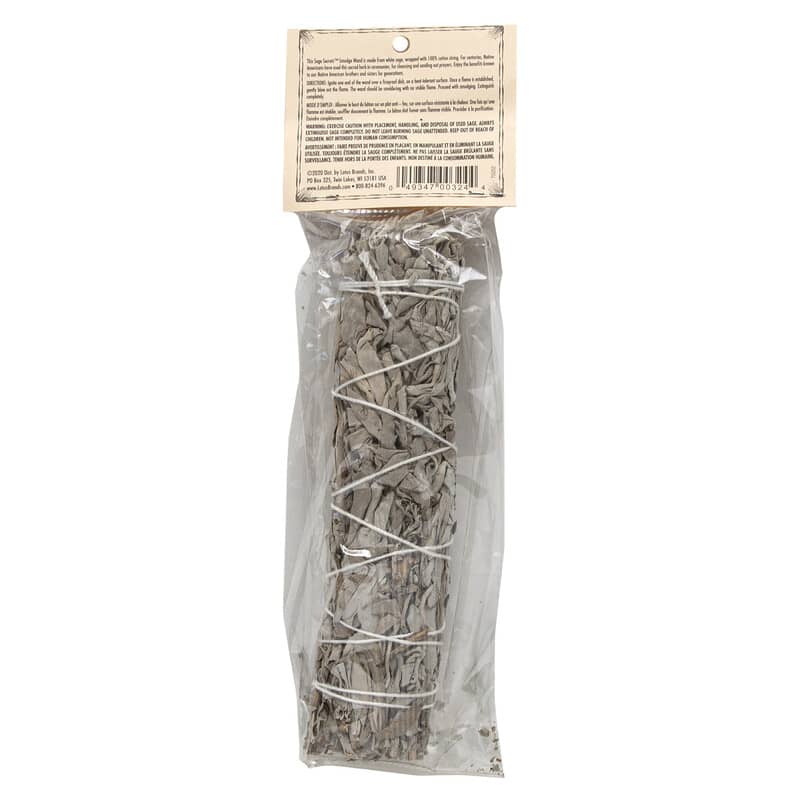 Sage Spirit, Traditional American Incense, White Sage, Medium (6-7 inches), 1 Smudge Wand