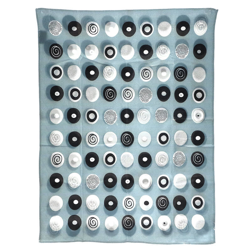 Skoy, Kitchen Towel, Double Sided Circle Print, Gray, 1 Towel