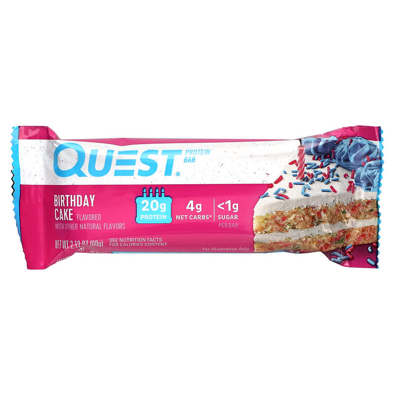 Quest Nutrition, Protein Bar, Birthday Cake, 12 Bars, 2.12 oz (60 g) Each