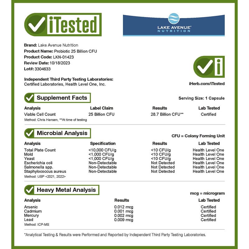 Lake Avenue Nutrition, Probiotics, 10 Strain Blend, 25 Billion CFU, 180 Veggie Capsules