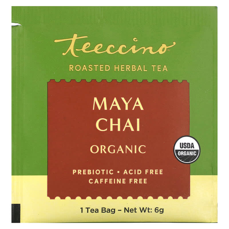 Teeccino, Organic Roasted Herbal Tea, Maya Chai, Caffeine Free, 25 Tea Bags, 5.3 oz (150 g)