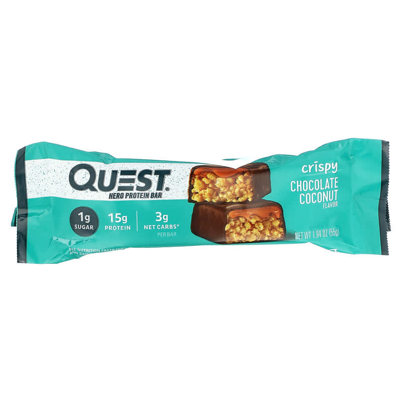 Quest Nutrition, Hero Protein Bar, Crispy Chocolate Coconut, 12 Bars, 1.94 oz (55 g) Each