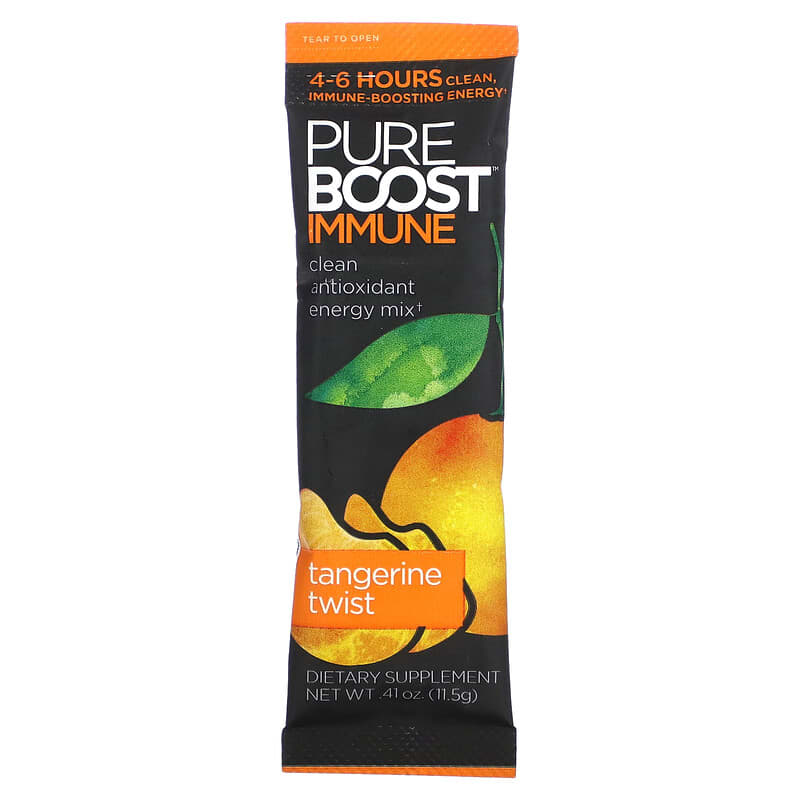 Pureboost, Immune, Clean Antioxidant Energy Mix, Tangerine Twist, 10 Packets, 0.41 oz (11.5 g) Each