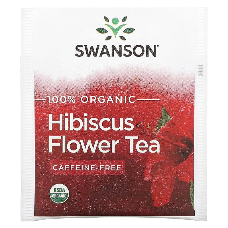 Swanson, Hibiscus Flower Tea, Caffeine-Free, 20 Tea Bags, 1.4 oz (40 g)