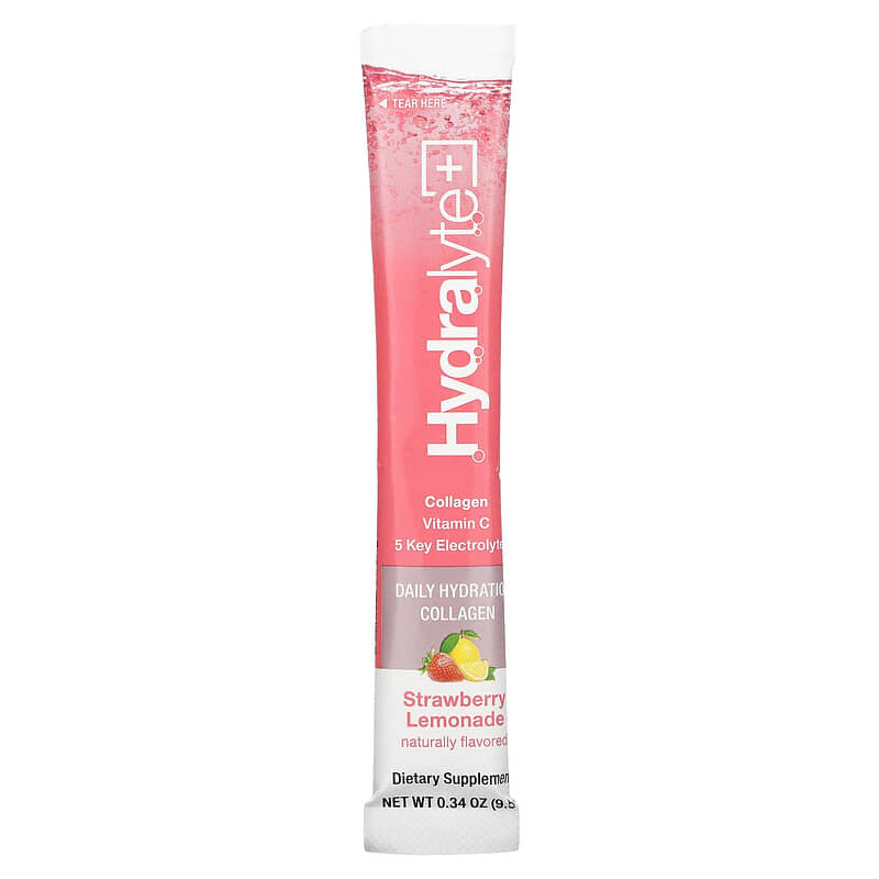 Hydralyte, Advanced Hydration, Verisol Collagen, Strawberry Lemonade, 12 Powder Packets, 0.34 oz (9.5 g) Each