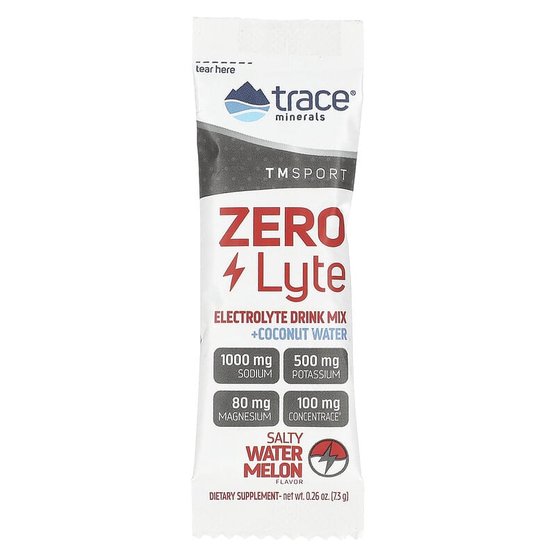 Trace Minerals ®, ZeroLyte Electrolyte Drink Mix, Salty Watermelon, 30 Packets, 0.27 oz (7.3 g) Each