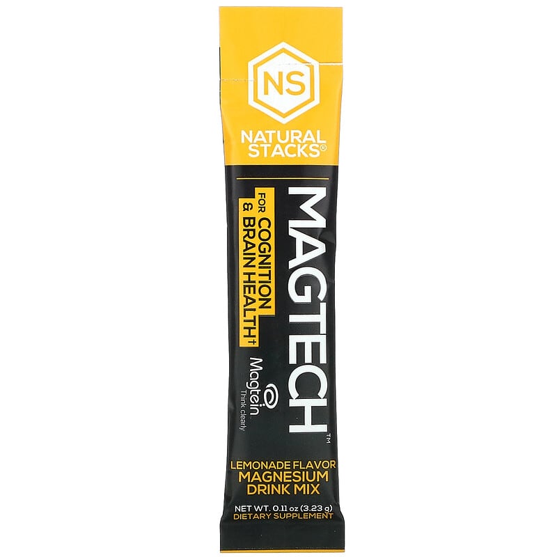 Natural Stacks, MagTech, Magnesium Drink Mix, Lemonade, 20 Stick Packs, 0.11 oz (3.23 g) Each