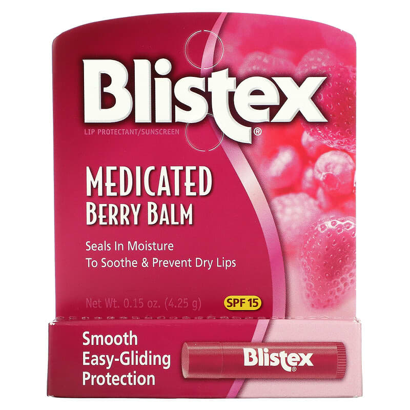 Blistex, Medicated Lip Protectant/Sunscreen, SPF 15, Berry, 0.15 oz (4.25 g)