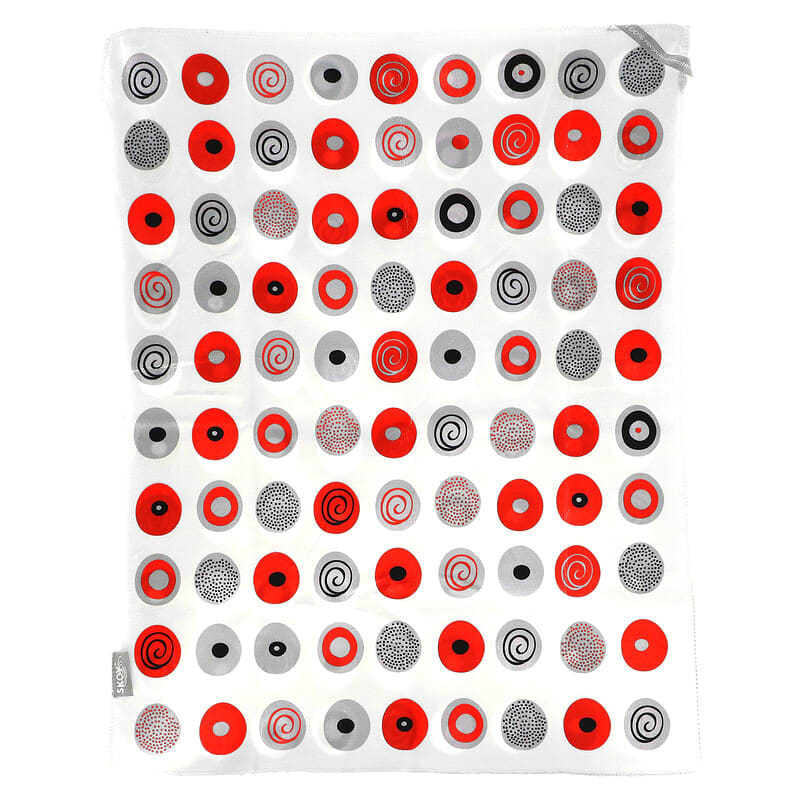 Skoy, Kitchen Towel, Double Sided Circle Print, Red, 1 Towel