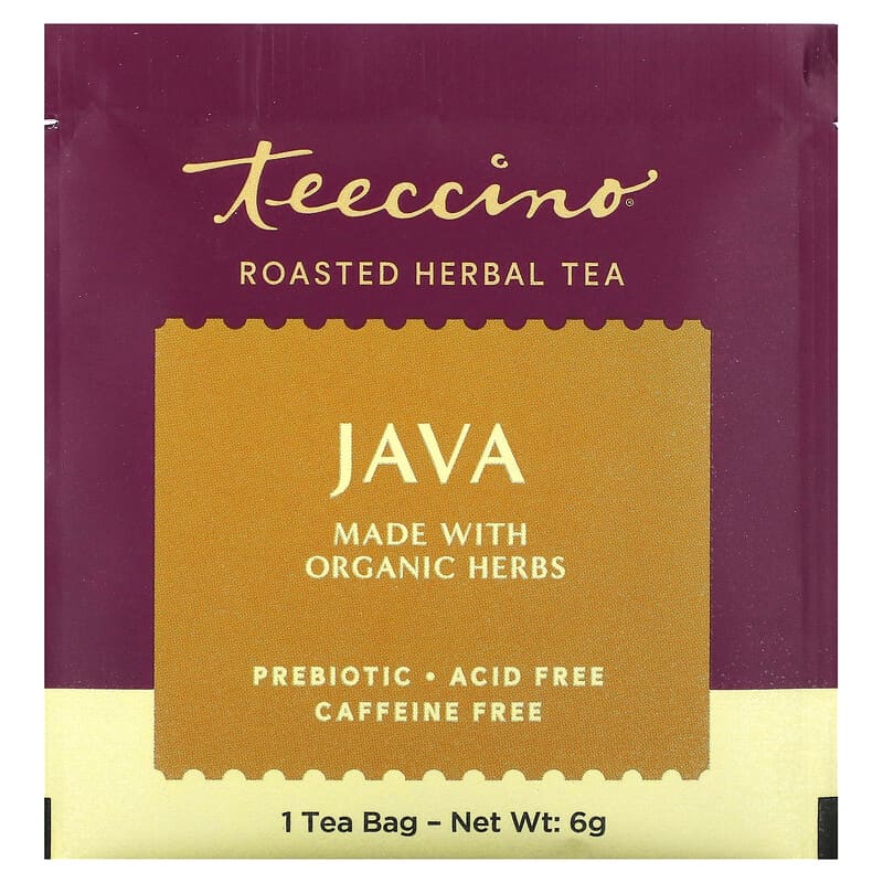 Teeccino, Roasted Herbal Tea, Java, Caffeine Free, 25 Tea Bags, 5.3 oz (150 g)