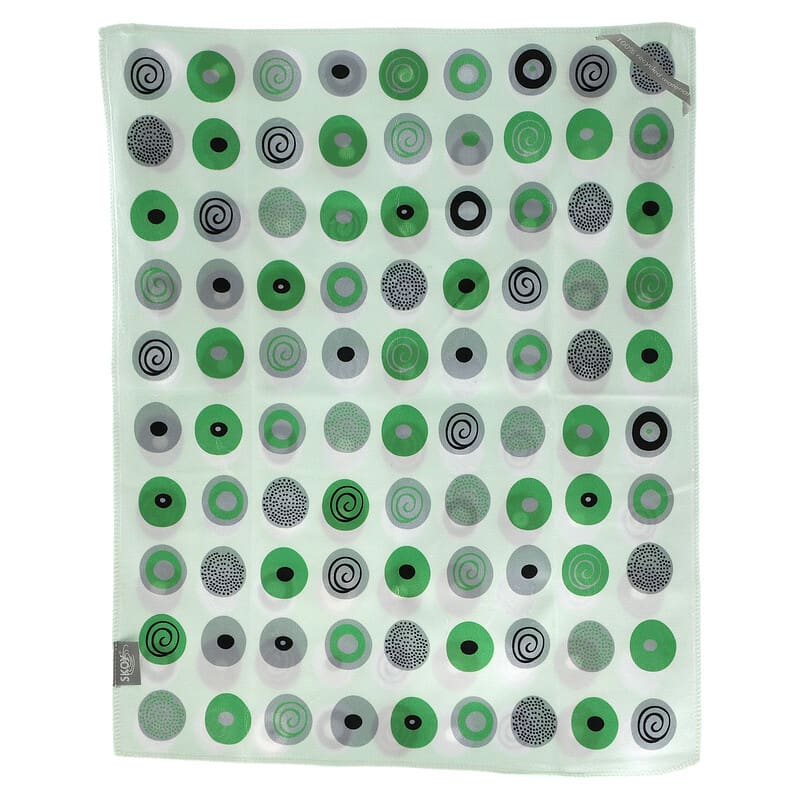 Skoy, Kitchen Towel, Double Sided Circle Print, Green, 1 Towel