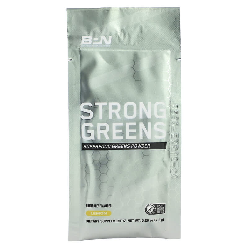 Bare Performance Nutrition, Strong Greens, Lemon, 20 packets, 0.26 oz (7.5 g) Each