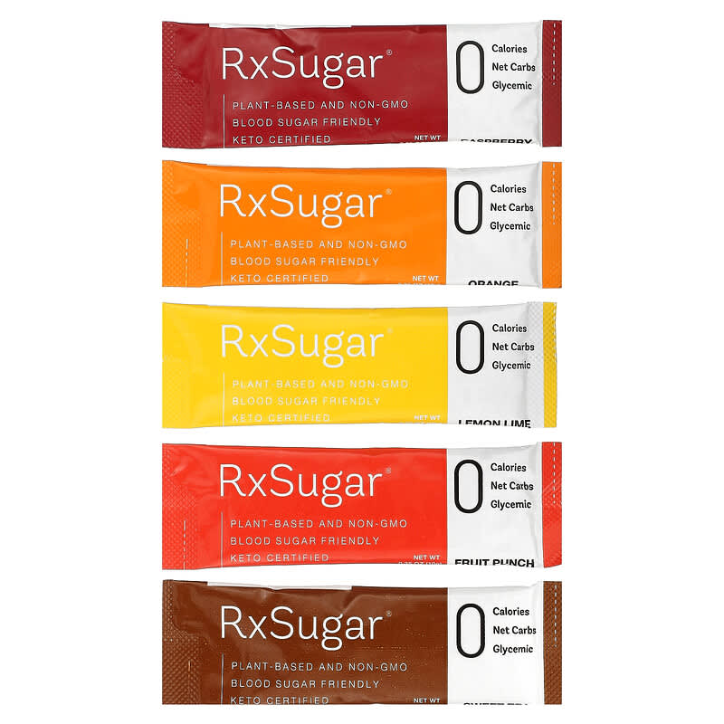 RxSugar, Swealthy Stix, Sweet Tea, Fruit Punch, Lemon Lime, Orange, Raspberry, 30 Packs, 0.35 oz (10 g) Each