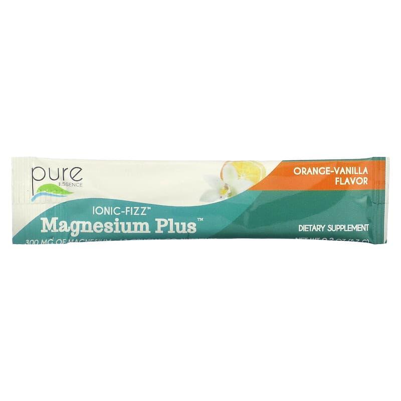 Pure Essence, Ionic-Fizz, Magnesium Plus, Orange-Vanilla Flavor, 15 Sticks, 0.2 oz (5.7 g) Each