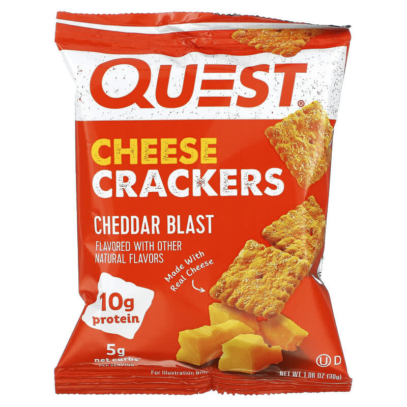 Quest Nutrition, Cheese Crackers, Cheddar Blast, 4 Bags, 1.06 oz (30 g) Each