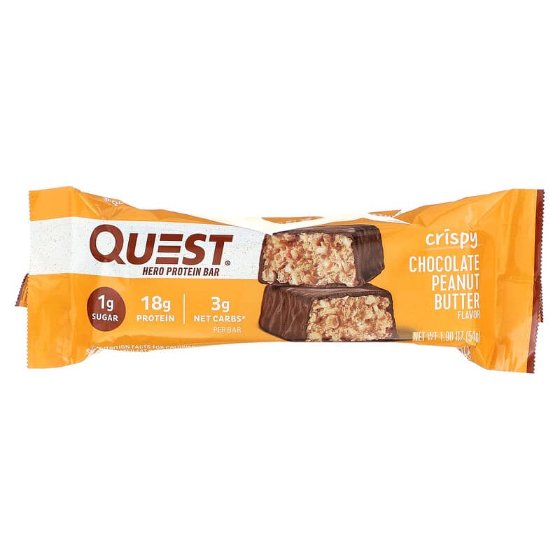 Quest Nutrition, Hero Protein Bar, Crispy Chocolate Peanut Butter, 12 Bars, 1.9 oz (54 g) Each