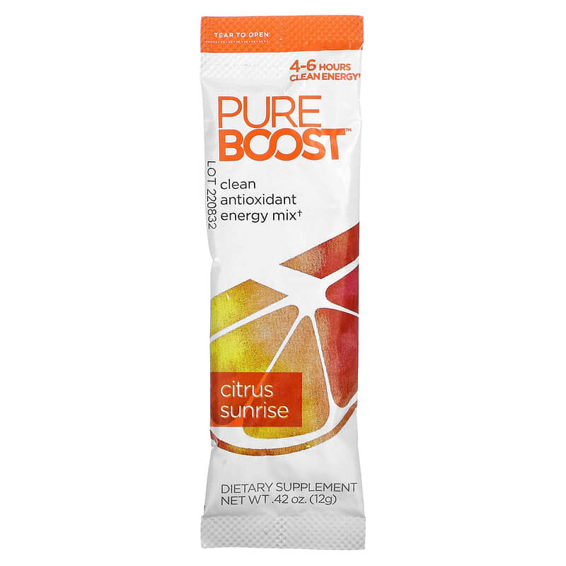 Pureboost, Clean Antioxidant Energy Mix, Citrus Sunrise, 10 Packets, 0.42 oz (12 g)