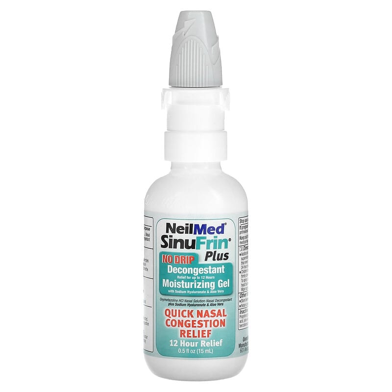 NeilMed, SinuFrin Plus, Decongestant Nasal Spray, Extra Moisturizing Gel, 0.5 fl oz (15 ml)