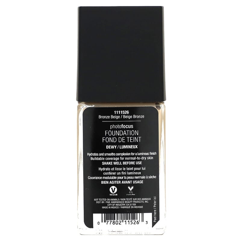 wet n wild, PhotoFocus Foundation, Dewy, Bronze Beige, 0.95 fl oz (28 ml)