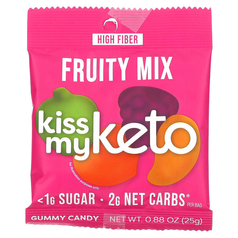 Kiss My Keto, Gummy Candy, Fruity Mix, 8 Bags, 0.88 oz (25 g) Each