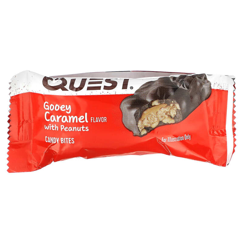 Quest Nutrition, Candy Bites, Gooey Caramel with Peanuts, 8 Bites, 0.74 oz (21 g) Each