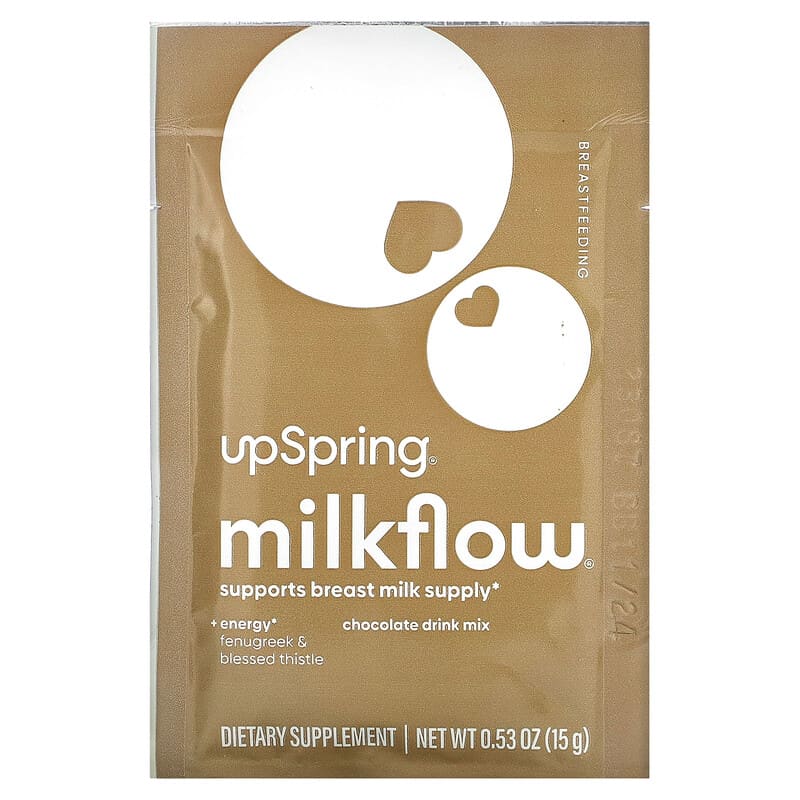 UpSpring, Milkflow Drink Mix, Chocolate, 16 Packets, 15 g Each