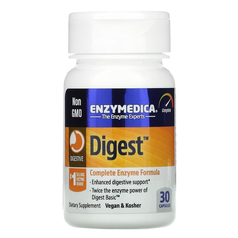 Enzymedica, Digest, Complete Enzyme Formula, 30 Capsules