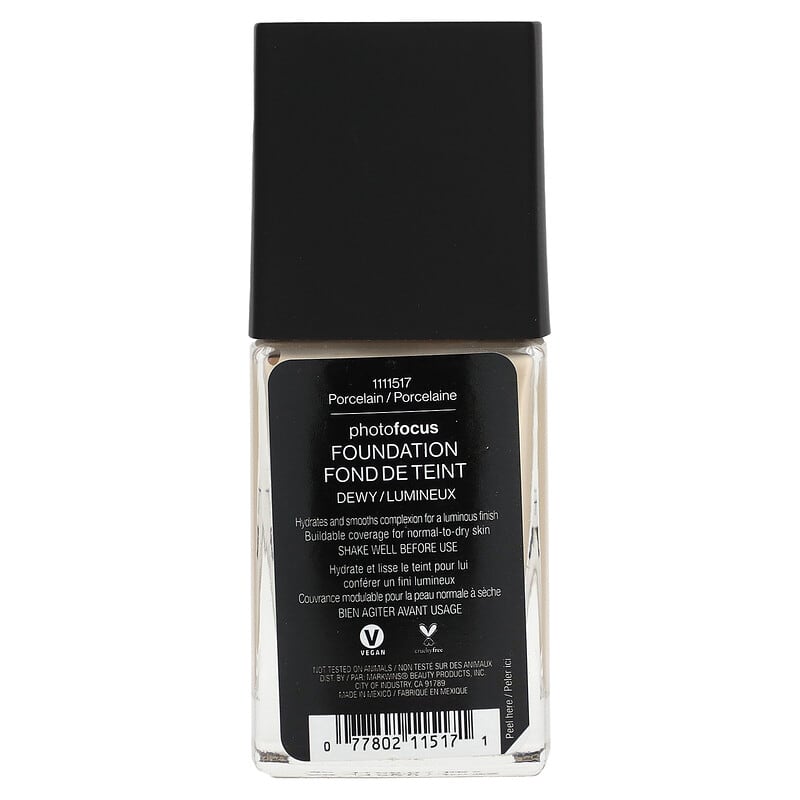 wet n wild, PhotoFocus Foundation, Dewy, Porcelain,  0.95 fl oz (28 ml)