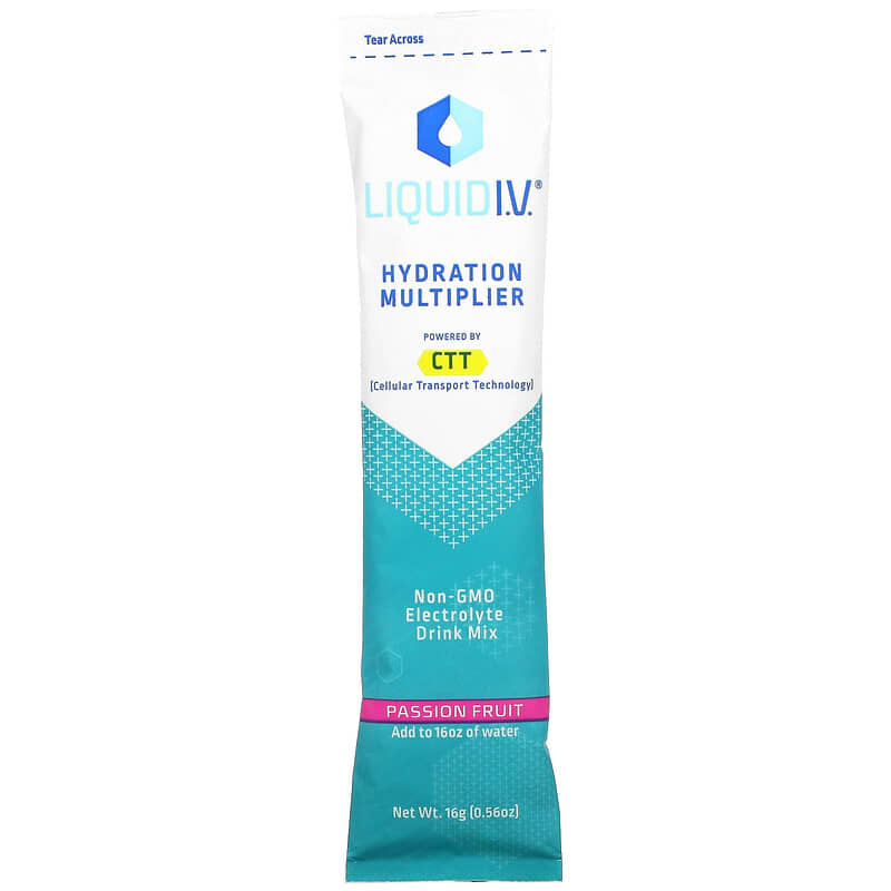 Liquid I.V., Hydration Multiplier, Electrolyte Drink Mix, Passion Fruit, 10 Individual Stick Packs, 0.56 oz (16 g) Each