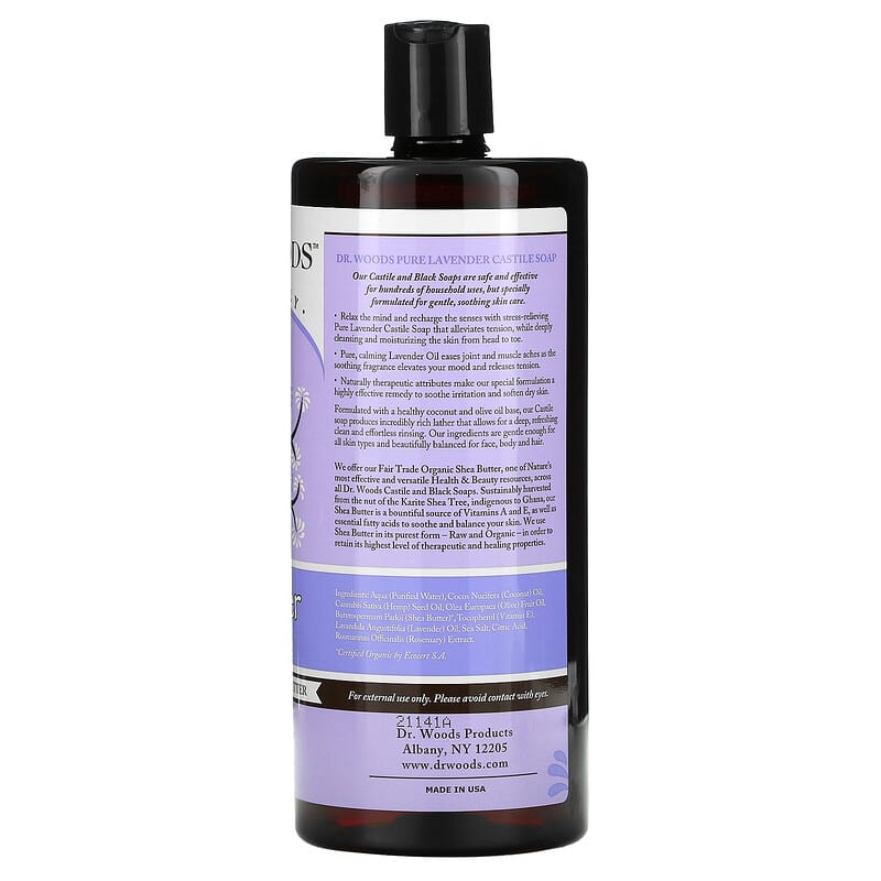 Dr. Woods, Lavender Castile Soap with Fair Trade Shea Butter, 32 fl oz (946 ml)