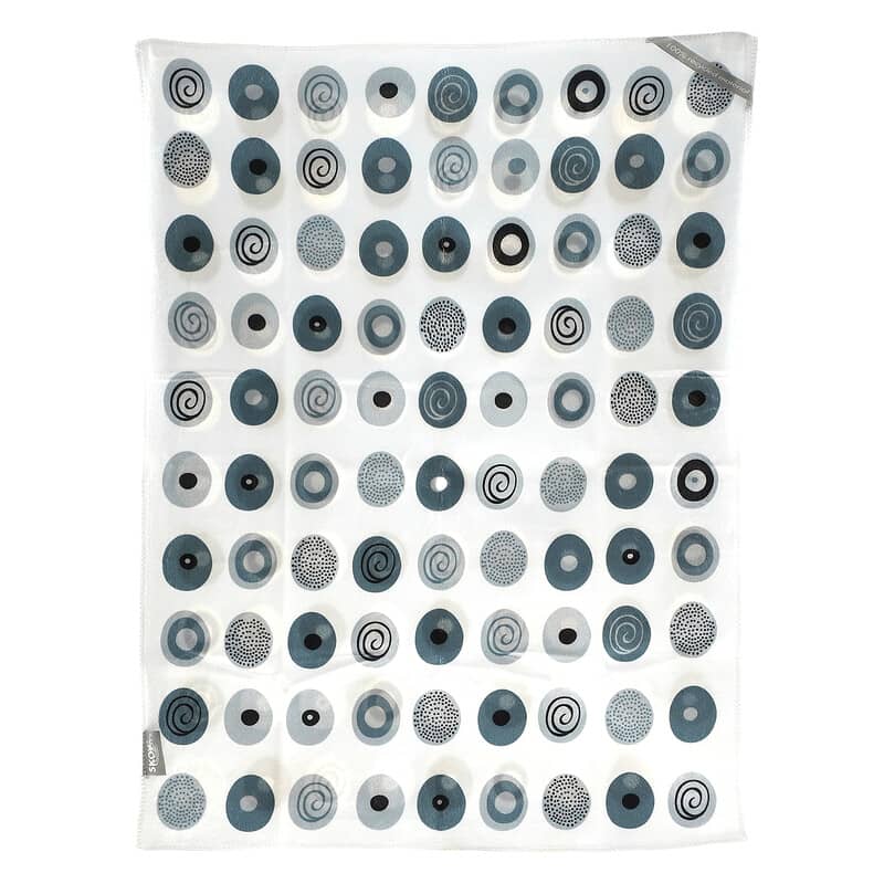 Skoy, Kitchen Towel, Double Sided Circle Print, Gray, 1 Towel