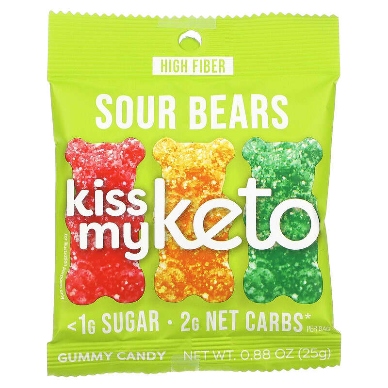 Kiss My Keto, Gummy Candy, Sour Bears, 8 Bags, 0.88 oz (25 g)