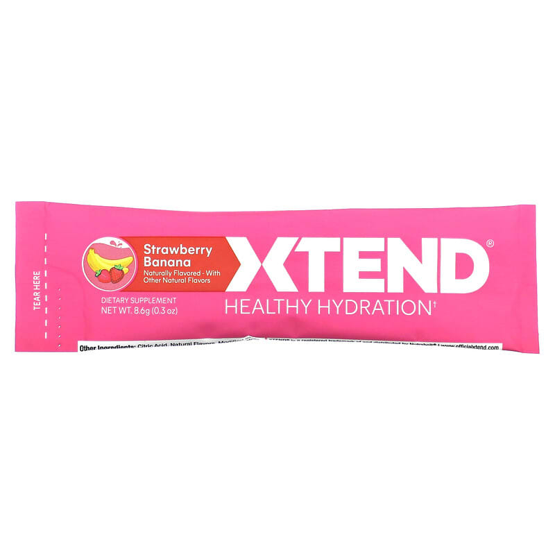 Xtend, Healthy Hydration, Strawberry Banana, 15 Stick Packs, 8.6 g (0.3 oz) Each