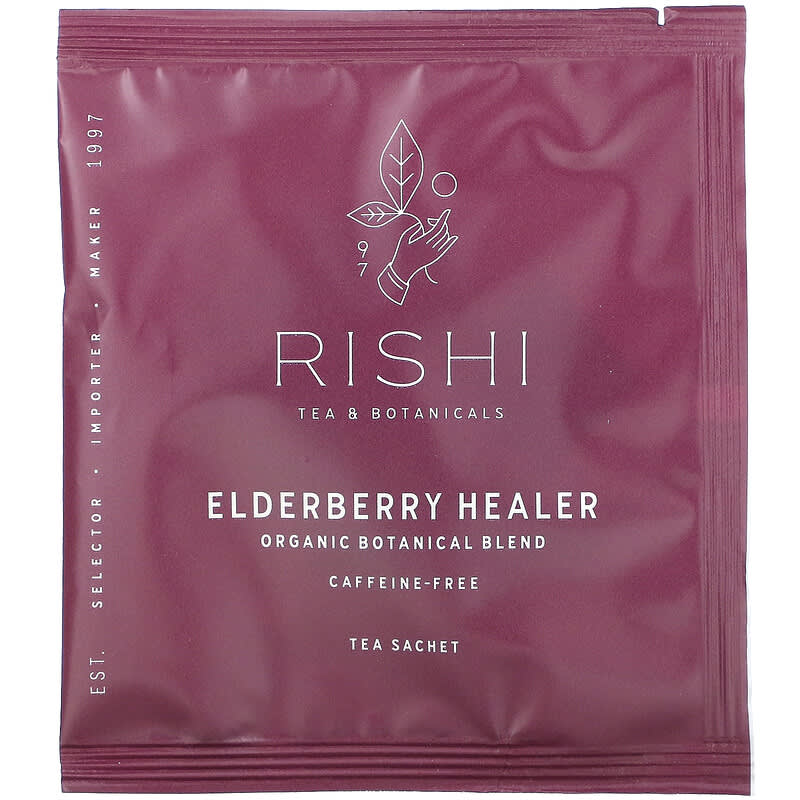 Rishi Tea, Elderberry Healer, Caffeine-Free, 15 Sachets, 2.11 oz (60 g)