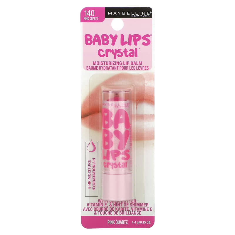 Maybelline, Baby Lips Crystal, Moisturizing Lip Balm, 140 Pink Quartz, 0.15 oz (4.4 g)