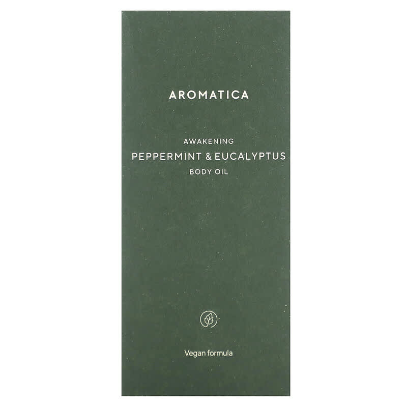 Aromatica, Awakening, Body Oil, Peppermint & Eucalyptus, 3.3 fl oz (100 ml)