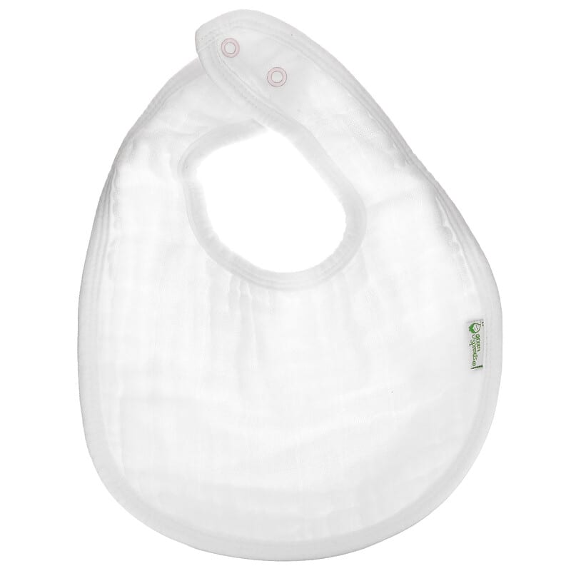 Green Sprouts, Muslin Bibs, 0-12 Months, White, 5 Pack